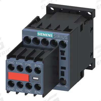 Siemens Control Relay: DIN-Rail & Surface Relay Mounting, 24V DC Coil Volt, 5NO/3NC - Combination DIN-Rail & Surface-Mounted Relays