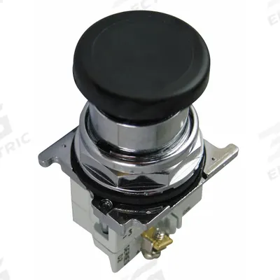 EATON Mushroom Head Push Button: Non-Illuminated, Mushroom Head Profile, Metallic - Mushroom-Head Push Buttons