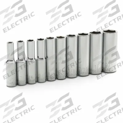 GEARWRENCH Socket Set: 1/4 in Drive, 10 Piece, 6-Point, SAE - SAE Socket Sets with Drive Tools