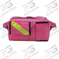 EMI Rescue Fanny Pack: 10 in L x 5 in W x 6 in D, Nylon, Pink, 0-10 in/21-30 in, 0-10 in/30+ in (MPN 9147). Key specifications — Color: Pink; Closure Type: Buckle; Features: Reflective Trim; Brand: EMI.