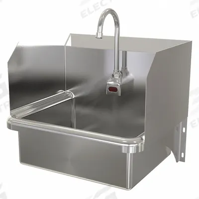 SANI-LAV Hands-Free Sink: 1 Stations, 7 in Bowl Dp, 17 in Bowl Lg, 14 in Bowl Wd - One-Station Wall-Mounted Hand Sinks with Faucets