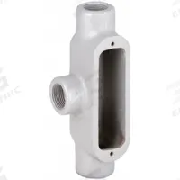Conduit Outlet Body: Iron, 2 in Trade Size, T Body, 105 cu in Body Capacity, Threaded Hub (MPN T68). Key specifications — Finish: Powder Coated; Includes: Set Screw Hubs; For Use With: RMC; Brand: HUBBELL KILLARK; Hub Style: Threaded; Mfr. Series: Duraloy 8.