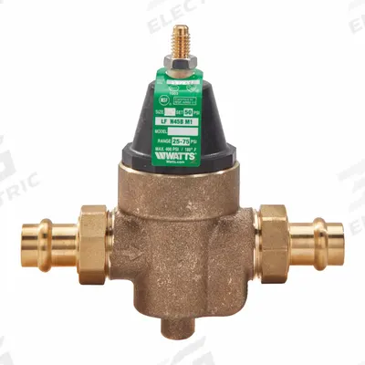 WATTS REGULATOR Water Pressure Reducing Valve: Press x Press, 1 in Pipe Size - Standard Capacity Water Pressure Regulators