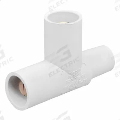 LEVITON Paralleling Tee: Male-Male-Female, White, 600V AC, 400 A - Parallel Tees