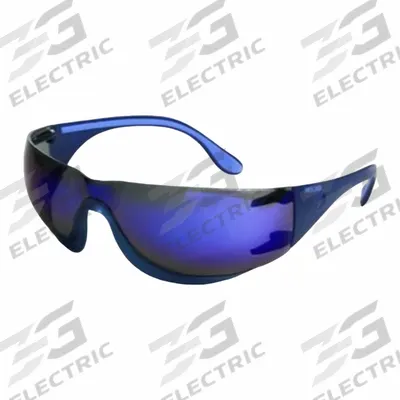MOLDEX Safety Glasses: Blue Lens, Half-Frame, Anti-Fog/Mirrored/Scratch-Resistant - Padded Comfort-Fit Safety Glasses