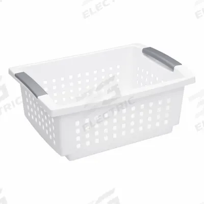 STERILITE Storage Tote: 14 3/4 in x 10 3/4 in x 6 1/4 in, White - Vented Stacking & Nesting Totes