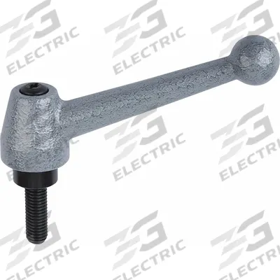 KIPP Adjustable Handle: Steel, M10 - Ball-Style Adjustable Handles with Threaded Stud
