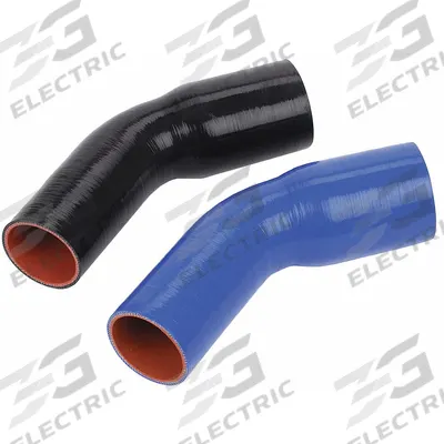 FLEXTECH Elbow Reducer: 2 1/2 in_3 in Hose Inside Dia., 12 in Hose Lg, Blue, Silicone - Silicone SAE J20 45° Reducing Elbow Heater Hoses