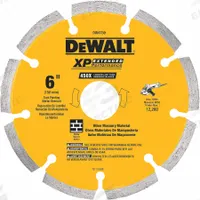 DEWALT Diamond Saw Blade: 6 in Blade Dia., 5/8 in Arbor Size, Dry, For Angle Grinder, Better (MPN DW4739). Key specifications — attr1097734: Dry; attr1097738: Angle Grinder; attr1097751: DEWALT.