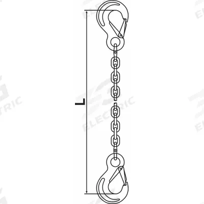 PEWAG Chain Sling: 5/8 in Chain Trade Size, 63 Chain Grade, Sling Hook, Stainless Steel - Corrosion-Resistant Grade-63 Single-Leg Chain Slings