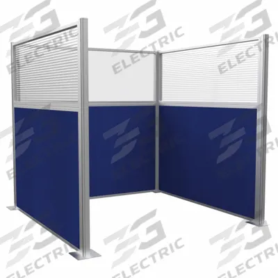 VERSARE Cubicle Wall: 72 in Overall Ht, 72 in Overall Wd, 6 Panels, Royal Blue - Modular Cubicle Walls
