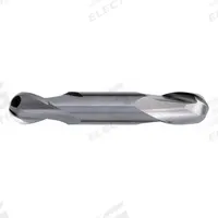 CLEVELAND Ball End Mill: Carbide, Double End, 2 Flute, 3/32" Mill Dia, 3/16" LOC, 1-1/2" OAL (MPN C60206)