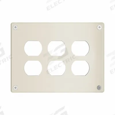LEGRAND Wall Plate: Duplex Outlet, 3 Gang, Ivory - Tamper-Resistant Wall Plates
