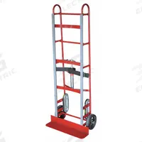 DAYTON Appliance Hand Truck: 750 lb, Vertical Dual-Loop, Red, 8 in Wheel Dia., Tread on Core, Rubber (MPN 34D669). Key specifications — Color: Red; Strap Tightening Type: Ratchet; Brand: DAYTON.