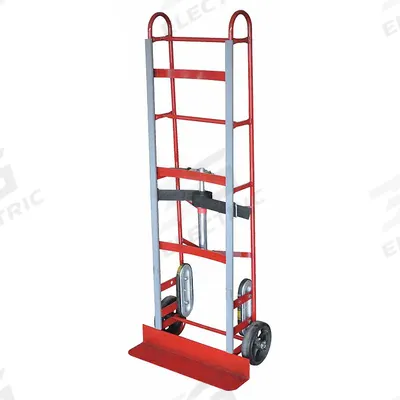 Dayton Appliance Hand Truck: 750 lb, Vertical Dual-Loop, Red, 8 in Wheel Dia. - General Purpose Appliance Hand Trucks