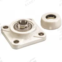 NTN 4 Bolt Flange Bearing: Radial Ball, 1 1/4 in Bore, Polymer, Set Screws, 4 41/64 in Lg, Square (MPN SUCFPL207-20C0FG1). Key specifications — Bore Type: Cylindrical; Brand: NTN; Lubricant Material: FDA/USDA-H1 Solid Grease; Mounting Bolt Size: 1/2 in; System of Measurement: Inch; Included Bearing Cap: Open Cap.