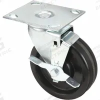 APPROVED VENDOR Plate Caster: Swivel, Side Brake, Phenolic, 5 in Wheel Dia., 1 1/2 in Wheel Wd (MPN 02TM05101S002). Key specifications — attr1100274: APPROVED VENDOR; attr1100312: Black; attr1176041: Swivel with Brake.