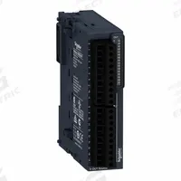 SCHNEIDER ELECTRIC Discrete Output Module: (16) Transistor Out (MPN TM3DQ16T). Key specifications — Manufacturer Part Number: TM3DQ16T; Power Required: 24V DC; Product Type: Discrete Output Module; Series: M221; Number and Type of Outputs: (16) Transistor; Mounting Style: Panel.