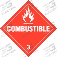 BRADY DOT Container Placard: Combustible, 10 3/4 in x 10 3/4 in, 10 3/4 in Label Ht, Placard (MPN 63423). Key specifications — Brand: BRADY; Message: Combustible.