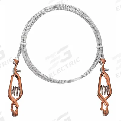 WESCO Bonding and Grounding Wire: (2) Alligator Clips, 3 ft, Uninsulated - Terminated Bonding & Grounding Wires