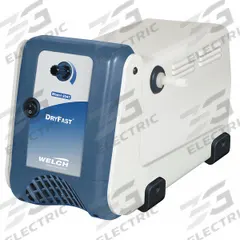 WELCH Vacuum Pump: 1/5 hp Output Power, 2.5 cfm Free Air Displacement, 28.5 in Hg Max Vacuum (MPN 2047B-01). Key specifications — attr51413: WELCH.