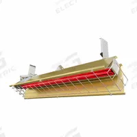 FOSTORIA Electric Infrared Heater: 1450 W Watt Output, 480V AC, 1 Phase, Hardwired, 60° Beam Pattern (MPN P14-FSS-1). Key specifications — Wattage Output: 1450 W; Voltage: 480V AC; Brand: FOSTORIA; Electrical Connection: Hardwired; Element Type: Flat Panel Emitter; Housing Color: Gold; Housing Material: Aluminum; Overall Dimensions - L x W x D: 26 in x 9 in x 8-1/2 in.