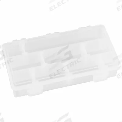 FLAMBEAU Compartment Box: 4 1/8 in x 7 in x 1 1/2 in, Clear - Small Parts Compartmented Boxes with Adjustable Dividers
