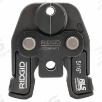 RIDGID Cordless Press Tool Jaw: 5/16 in Pipe, Copper, For RLS Press, Compact Tool Types (MPN 55113). Key specifications — attr518763: 5/16 in; attr518773: Jaw; attr518762: Copper; attr518771: Steel; attr518761: RLS Press; attr518760: RIDGID.