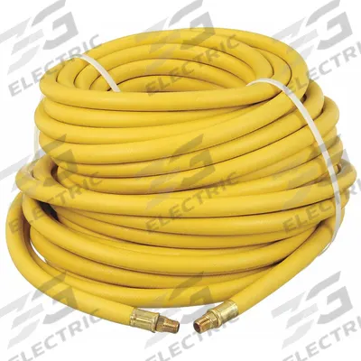 CONTINENTAL Air Hose: 3/8 in Hose Inside Dia., Yellow, 1/4 in MNPT x 1/4 in MNPT - EPDM Air Hose Assemblies with EPDM Cover