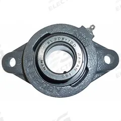 NTN 2 Bolt Flange Bearing: Radial Ball, 1 11/16 in Bore, Cast Iron, Eccentric Collar, 7 3/32 in Lg (MPN UELFLU-1.11/16M). Key specifications — Bore Type: Cylindrical; Brand: NTN; Lubricant Material: NLGI #3 Equivalent; Mounting Bolt Size: 1/2 in; System of Measurement: Inch.
