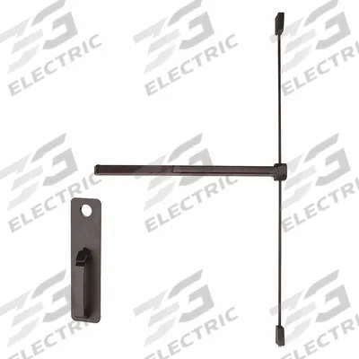 VON DUPRIN Surface Vertical Rod: 4 ft Max Door Wd - Surface Vertical Rod Push Bars