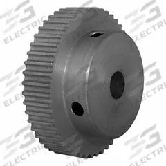 DAYTON Timing Pulley: Modified Curvilinear, Fixed, For GT Timing Belt Section, For 6 mm Belt Wd (MPN 48-3P06M6A8). Key specifications — Brand: DAYTON; Finish: Clear Anodized; For Belt Series: Powerhouse®.
