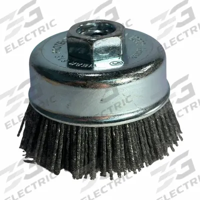 DICO Coarse Grit Angle Grinder Brush: Crimped Abrasive Nylon, 3 in Dia - Deburring Brushes for All Metals