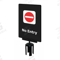 TENSABARRIER Acrylic Sign: Black, No Entry Message, 11 in Overall Lg, 7 in Overall Wd (MPN S14-P-33-7X11-V-HDSB-1701-33). Key specifications — Brand: TENSABARRIER; Color: Black; Includes: Mounting Adapter; Message: No Entry; For Use With: Tensabarrier Posts; Material: Acrylic.