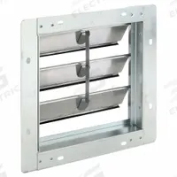 13"H-W 6"L Aluminum Wall Backdraft Dampr: For 10 in Fan, Single Panel, 13 in H, 13 in W, 2 1/4 in D (MPN 2C517). Key specifications — Airflow Direction: Horizontal; Blade Type: Flat Blade; Brand: DAYTON; Maximum Air Velocity: 2000 fpm; Mounting Position: Vertical.