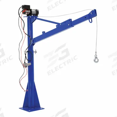 VESTIL Davit Crane: Steel, Electric, 1,500 lb Max. Load Capacity, 3.6 ft to 5.6 ft - Steel Davit Crane Kits with Bases