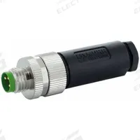 MURRELEKTRONIK Circular Connector: A Coded, 3 Pin, M8 with Straight Connection, IP67, PBT (MPN 7000-08601-0000000). Key specifications — Brand: MURRELEKTRONIK; IP Rating: IP67; Housing Material: PBT; Connector Body Type: Pin; Coding: A; Voltage Rating: 50V AC; Wiring Type: Screw Terminals.