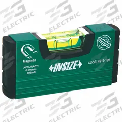 INSIZE Portable Level: Magnetic, 4 in x 13/16 in x 1 15/16 in, Aluminum, 0 Mounting Holes, 1 Vials (MPN 4912-100). Key specifications — attr939369: Aluminum; attr934741: INSIZE; attr986192: Glass.