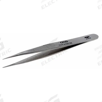 AVEN Tweezers: Titanium, Point, Straight Tip - Solder-Resistant Titanium Tweezers