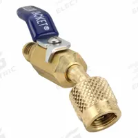 YELLOW JACKET Ball Valve: 8 1/2 in Lg, Input 5/16 in Female SAE, Output 1/4 in Male SAE (MPN 93825). Key specifications — Product Type: Ball Valve; Brand: YELLOW JACKET; Manufacturer Part Number: 93825; Material: Brass.