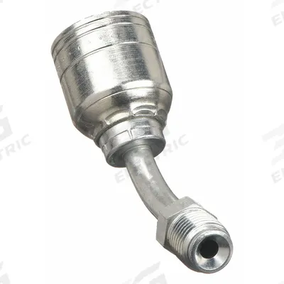 AEROQUIP Hydraulic Crimp Fitting: Steel x Steel, 45° Elbow, -4 For Hose Dash Size - Aeroquip Crimp Hydraulic Hose Fittings with Inverted Flare Connection