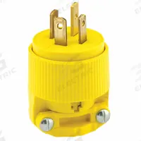 LEVITON Straight Blade Plug: 18-20P, 120/208V AC, 20 A, 4 Pole, 4 Blade, Yellow (MPN 7251-C)
