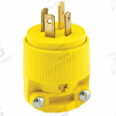 LEVITON Straight Blade Plug: 18-20P, 120/208V AC, 20 A, 4 Pole, 4 Blade, Yellow (MPN 7251-C) - General Purpose Plugs