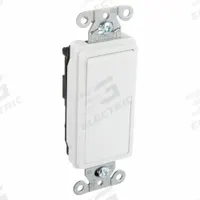 HUBBELL Wall Switch: Rocker Switch, 3-Way, Maintained, White, 120/277V AC, 15 A (MPN DS315W). Key specifications — Illuminated: No; Voltage Rating: 120/277V AC.
