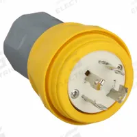 HUBBELL Locking Plug: Non-NEMA, Yellow, 120/208V AC, 20 A, 4 Pole, 4 Blade (MPN HBL26W09). Key specifications — Brand: HUBBELL.