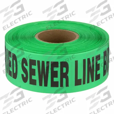 APPROVED VENDOR Non-Detectable Buried Tape: 1,000 ft Tape Lg, Green - Green Sewer Line Underground Marking Tape
