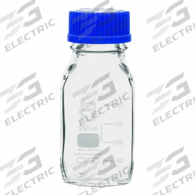 UNITED SCIENTIFIC SUPPLIES Media/Storage Bottle: 1 L, Cap, GL-45, 222 mm, Colorless - Glass Lab Media Bottles
