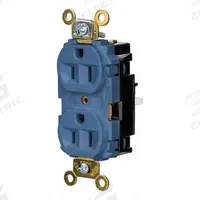 HUBBELL Receptacle: Duplex, 5-15, Blue, 125V AC, 15 A, 2 Pole / 3 Wire (MPN HBL5262STBL)