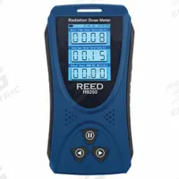REED INSTRUMENTS Radiation Dose Meter: Carrying Case/Lanyard/USB Cable, 0.05 uSv to 50 mSv, TFT LCD (MPN R9260). Key specifications — Measuring Units: uSv; Includes: USB Cable; Operating Ranges: 0.05 uSv to 50 mSv; Brand: REED INSTRUMENTS; Calibration Certificate Type: Not Certified.