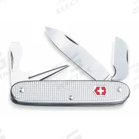VICTORINOX SWISS ARMY Folding Knife: 4 Tools, 3 1/2 in Closed Lg, 6 3/4 in Open Lg, Stainless Steel (MPN 0.8120.26). Key specifications — attr15951: VICTORINOX SWISS ARMY; attr10312: Silver; attr15963: Metal; attr15981: Electrician; attr15985: Stainless Steel; attr15986: Electricians Knife with Wire Scraper; attr519229: Pocket-Size; attr519230: Wire Stripper.